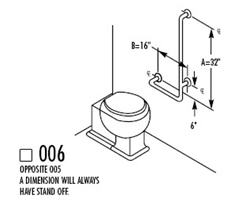 SERIES 832 GRAB BARS -Grab Bar 1-1/4"OD X 32 X 16